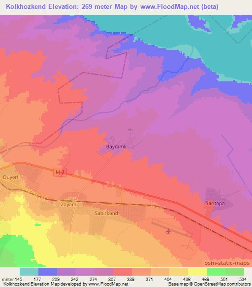 Kolkhozkend,Azerbaijan Elevation Map