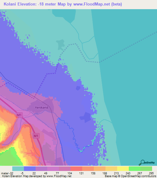 Kolani,Azerbaijan Elevation Map