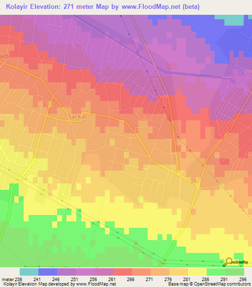 Kolayir,Azerbaijan Elevation Map