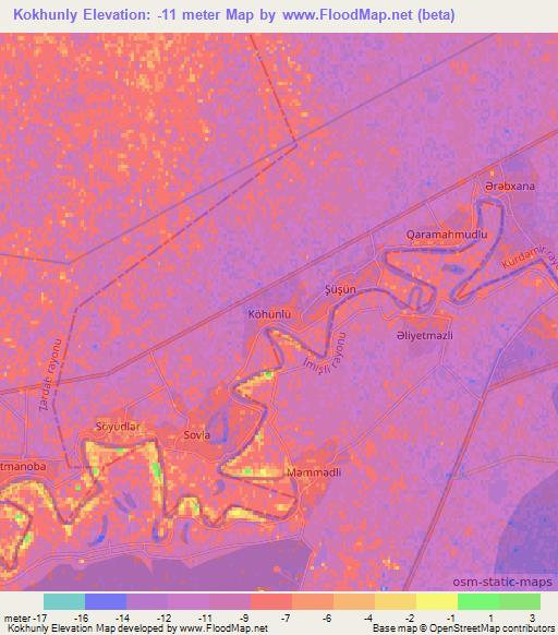 Kokhunly,Azerbaijan Elevation Map