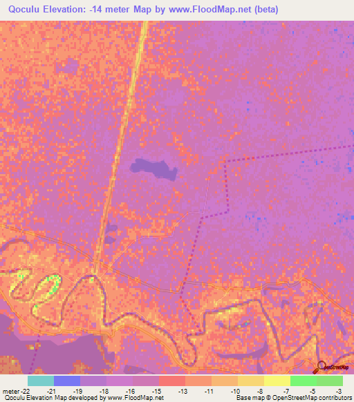 Qoculu,Azerbaijan Elevation Map