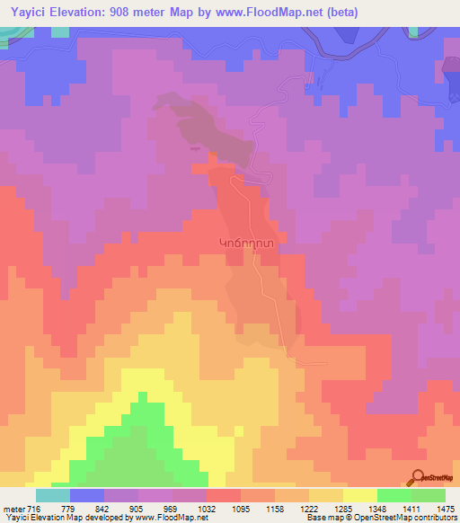 Yayici,Azerbaijan Elevation Map