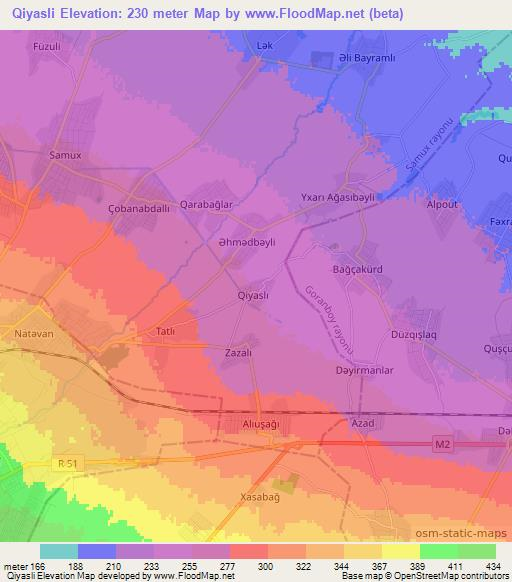 Qiyasli,Azerbaijan Elevation Map