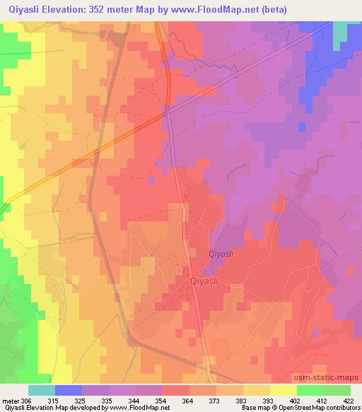 Qiyasli,Azerbaijan Elevation Map