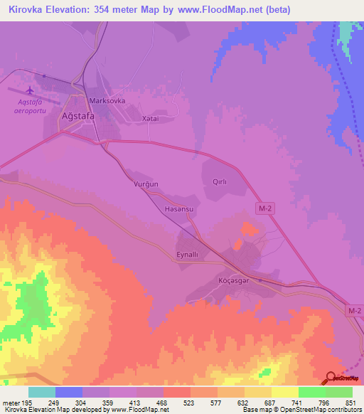Kirovka,Azerbaijan Elevation Map