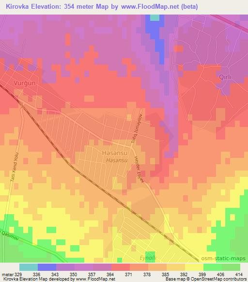 Kirovka,Azerbaijan Elevation Map