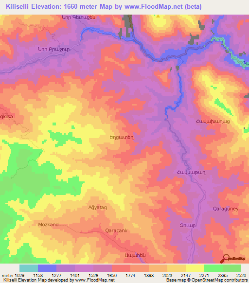 Kiliselli,Azerbaijan Elevation Map