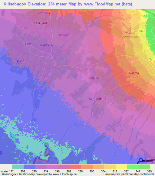 Kilisabugov,Azerbaijan Elevation Map