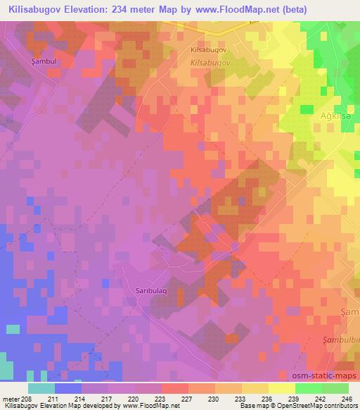 Kilisabugov,Azerbaijan Elevation Map