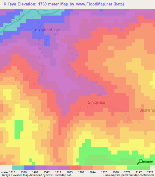 Kil'sya,Azerbaijan Elevation Map