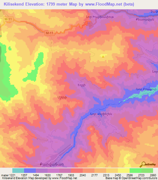 Kilisekend,Azerbaijan Elevation Map