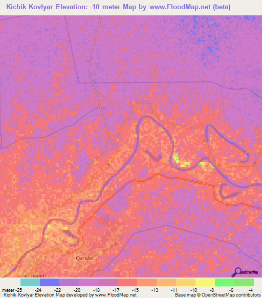 Kichik Kovlyar,Azerbaijan Elevation Map