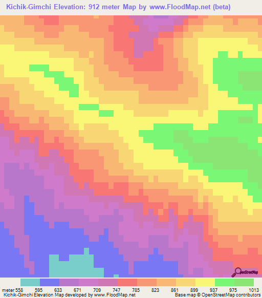 Kichik-Gimchi,Azerbaijan Elevation Map