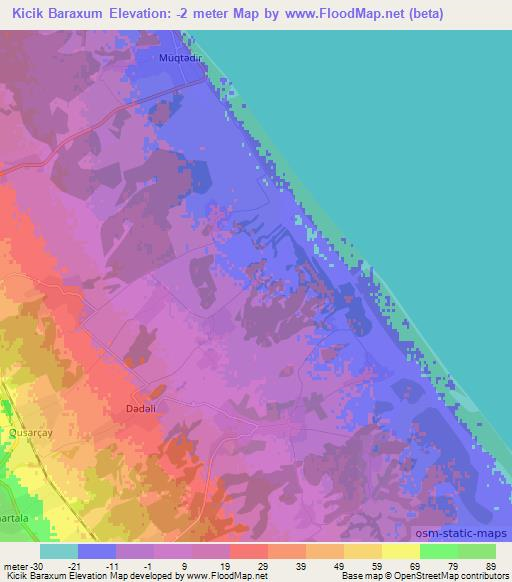 Kicik Baraxum,Azerbaijan Elevation Map