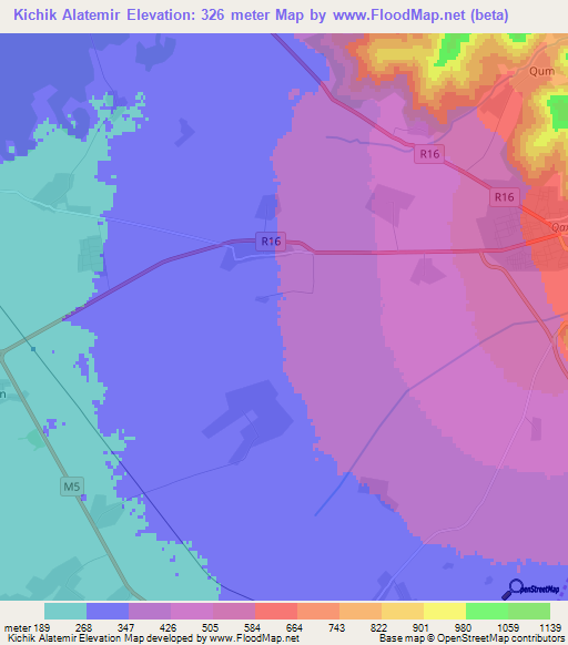 Kichik Alatemir,Azerbaijan Elevation Map