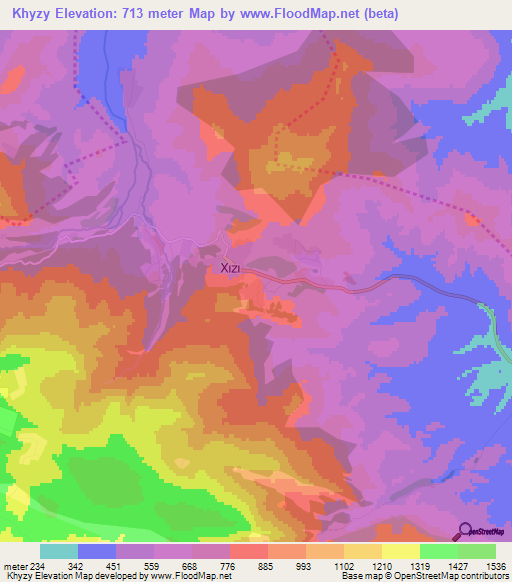 Khyzy,Azerbaijan Elevation Map