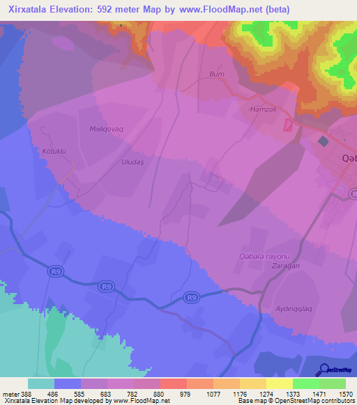 Xirxatala,Azerbaijan Elevation Map