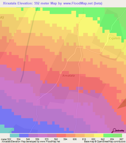 Xirxatala,Azerbaijan Elevation Map