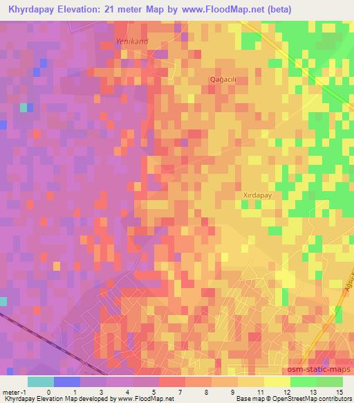Khyrdapay,Azerbaijan Elevation Map