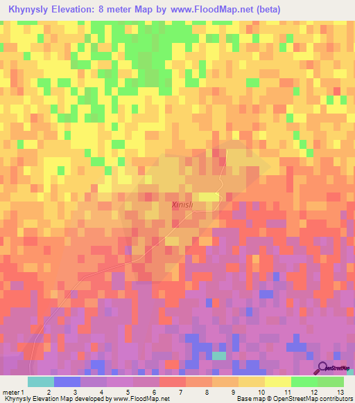Khynysly,Azerbaijan Elevation Map