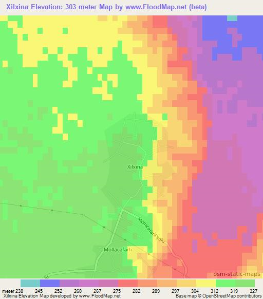 Xilxina,Azerbaijan Elevation Map