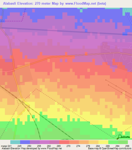 Alabasli,Azerbaijan Elevation Map