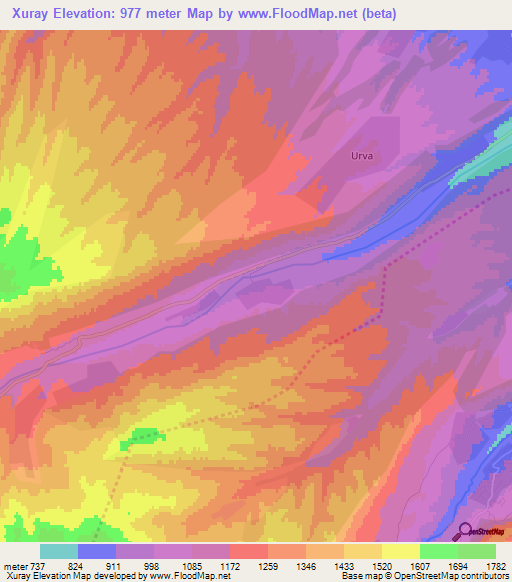 Xuray,Azerbaijan Elevation Map