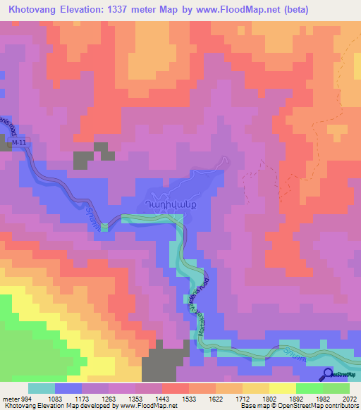 Khotovang,Azerbaijan Elevation Map