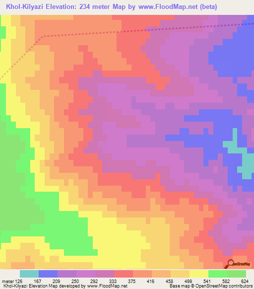 Khol-Kilyazi,Azerbaijan Elevation Map