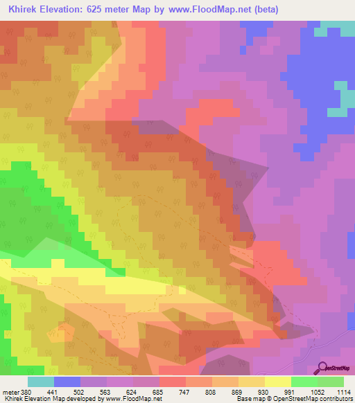 Khirek,Azerbaijan Elevation Map