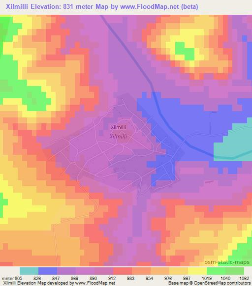 Xilmilli,Azerbaijan Elevation Map