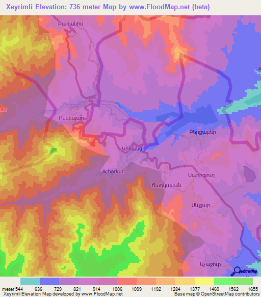 Xeyrimli,Azerbaijan Elevation Map