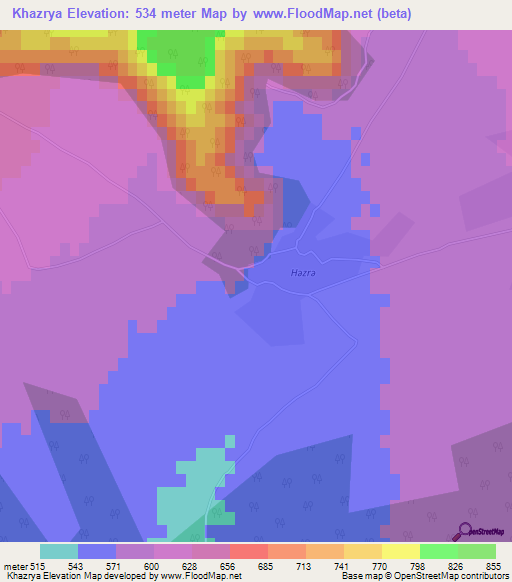 Khazrya,Azerbaijan Elevation Map
