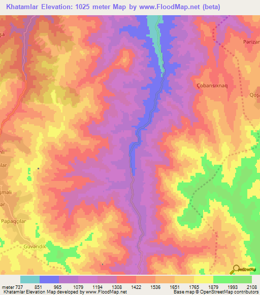 Khatamlar,Azerbaijan Elevation Map