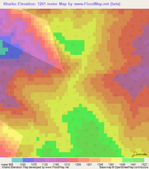 Kharko,Azerbaijan Elevation Map