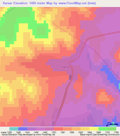 Xarxar,Azerbaijan Elevation Map