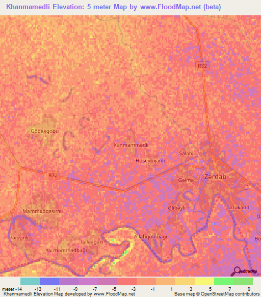 Khanmamedli,Azerbaijan Elevation Map