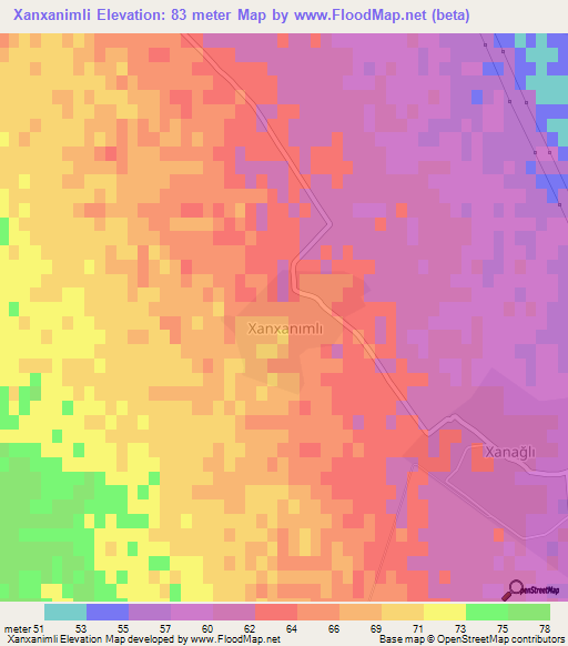 Xanxanimli,Azerbaijan Elevation Map