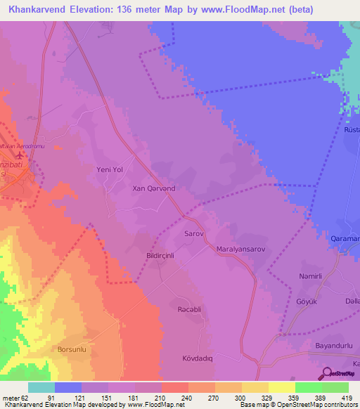 Khankarvend,Azerbaijan Elevation Map