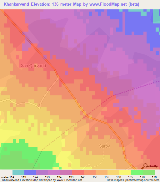 Khankarvend,Azerbaijan Elevation Map