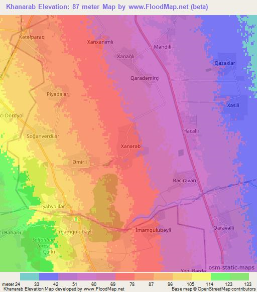 Khanarab,Azerbaijan Elevation Map