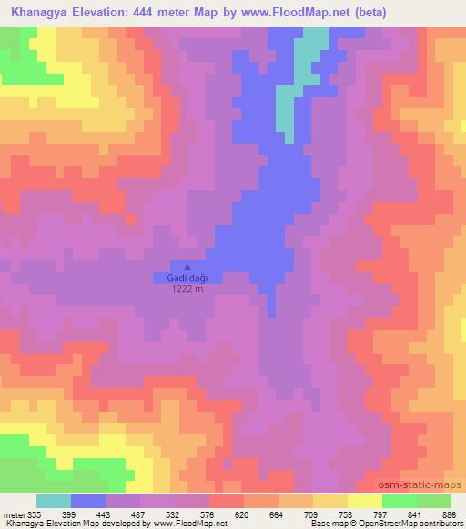 Khanagya,Azerbaijan Elevation Map