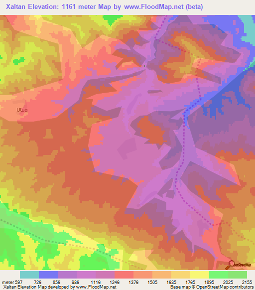 Xaltan,Azerbaijan Elevation Map