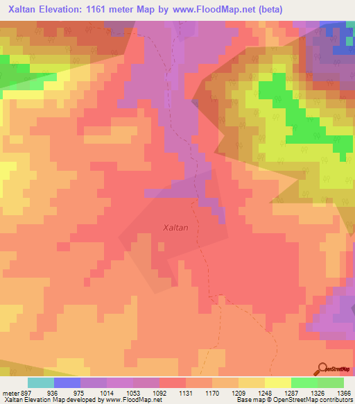 Xaltan,Azerbaijan Elevation Map