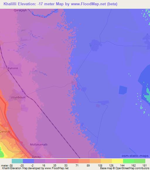 Khalilli,Azerbaijan Elevation Map