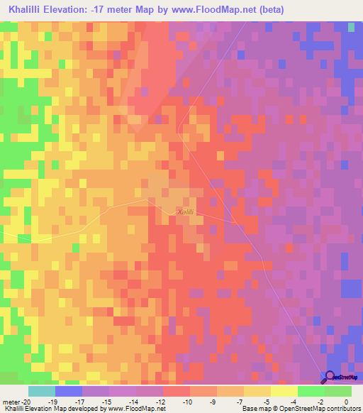 Khalilli,Azerbaijan Elevation Map