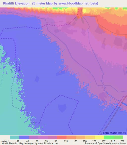 Khalilli,Azerbaijan Elevation Map