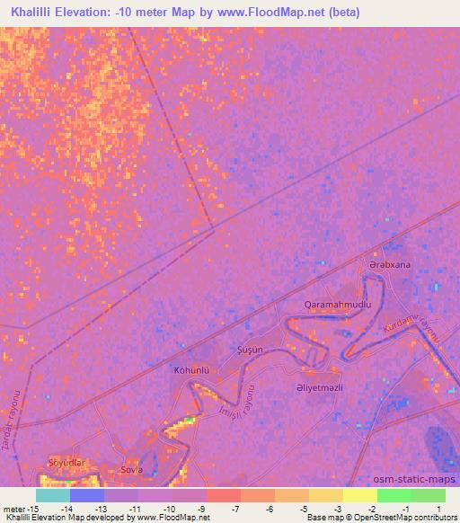Khalilli,Azerbaijan Elevation Map