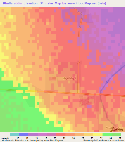 Khalfaraddin,Azerbaijan Elevation Map