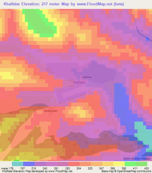 Khalfalar,Azerbaijan Elevation Map